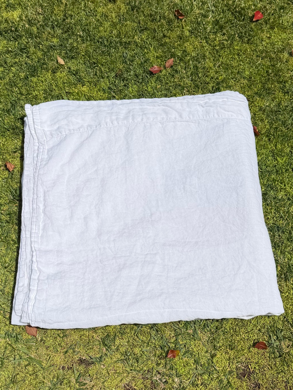 Parachute 100% Linen Natural Fiber Flat Sheet White King/Cal King Portugal GUC